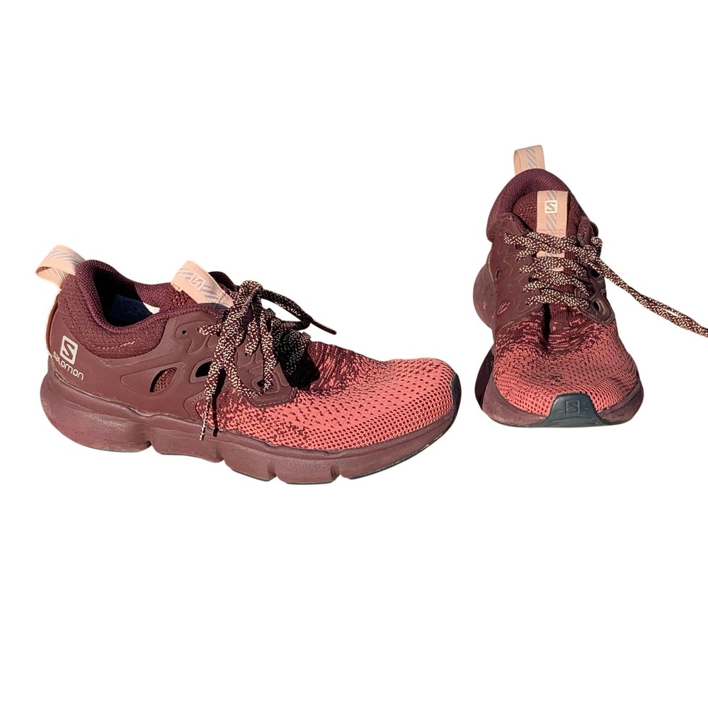 Salomon Predict Soc 2 Women Running Shoes Burgundy Lace Up Size 7